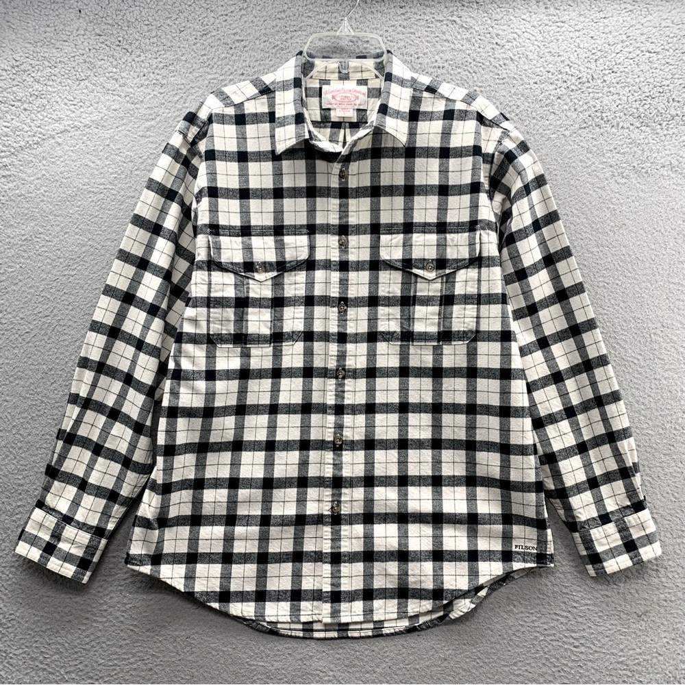 Men's Black and White Plaid Shirt